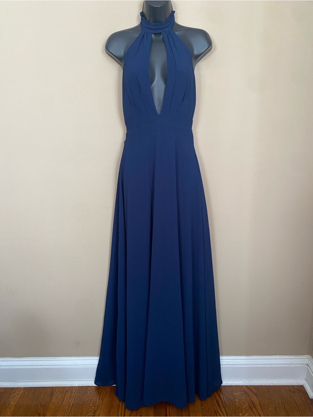 Lulu's Navy Halter Maxi Dress